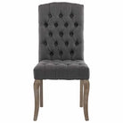 Eetkamerstoelen met knopontwerp in linnen-look stof levering bevat - Eetkamerstoelen