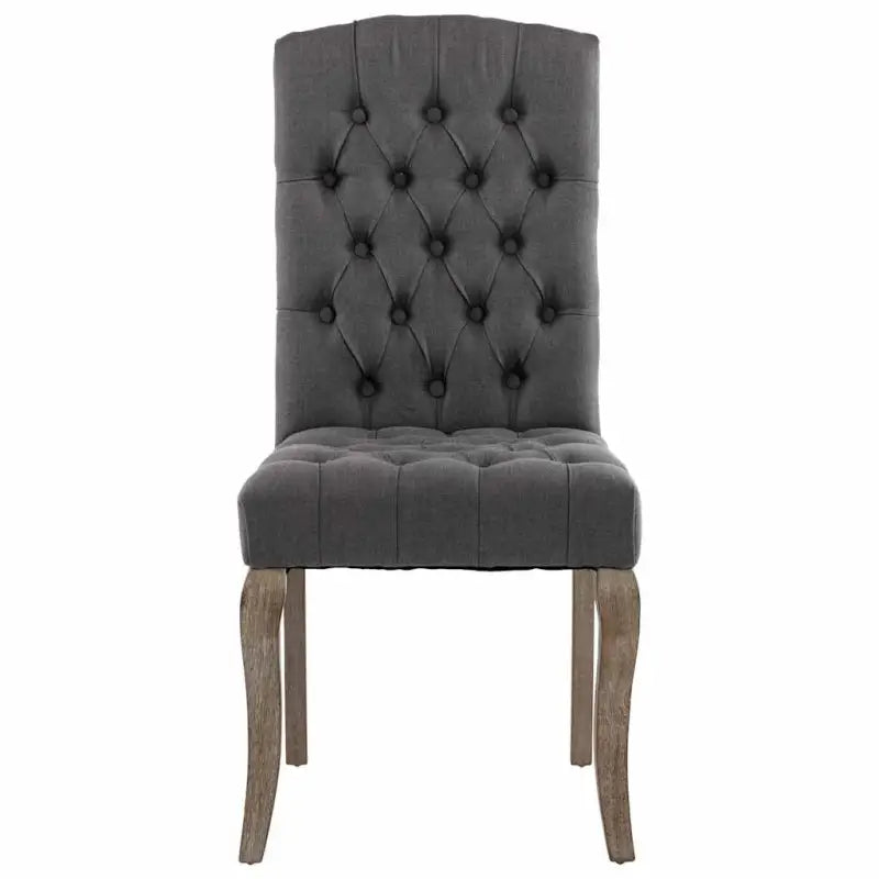 Eetkamerstoelen met knopontwerp in linnen-look stof levering bevat - Eetkamerstoelen