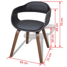 Eetkamerstoelen met kunstleren bekleding en walnoothouten frame - Eetkamerstoelen