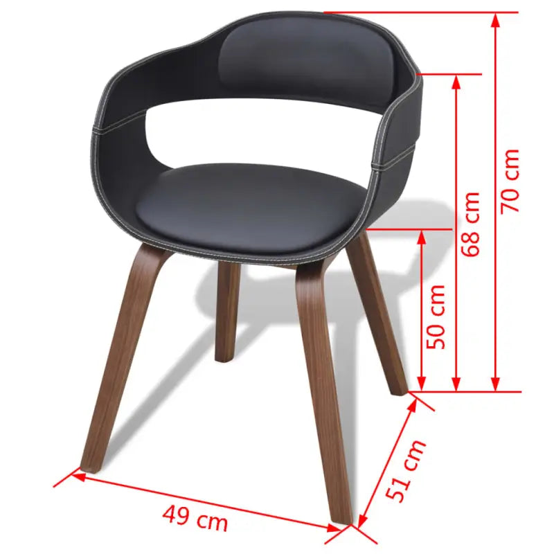 Eetkamerstoelen met kunstleren bekleding en walnoothouten frame - Eetkamerstoelen