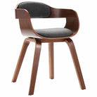 Eetkamerstoelen met kunstleren bekleding en walnoothouten frame - Donkergrijs / 1 - Eetkamerstoelen