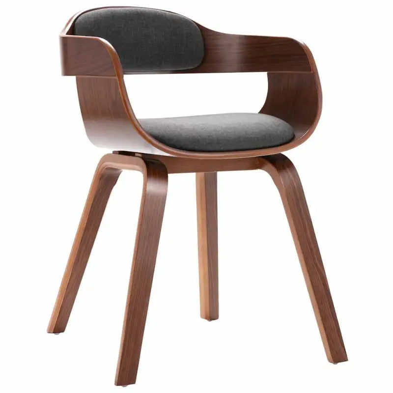 Eetkamerstoelen met kunstleren bekleding en walnoothouten frame - Donkergrijs / 1 - Eetkamerstoelen
