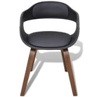 Eetkamerstoelen met kunstleren bekleding en walnoothouten frame - Eetkamerstoelen