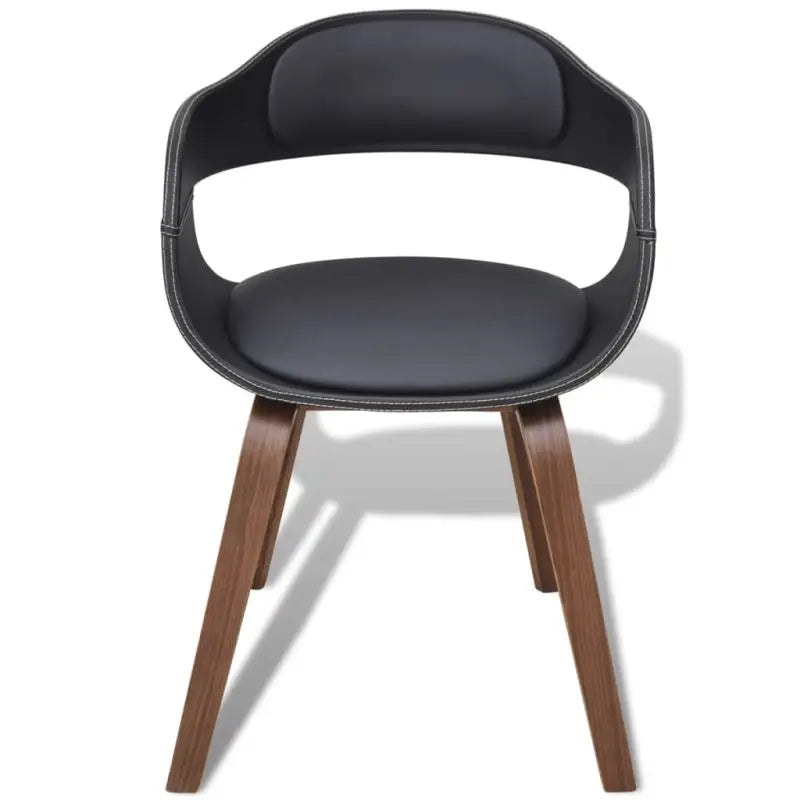Eetkamerstoelen met kunstleren bekleding en walnoothouten frame - Eetkamerstoelen