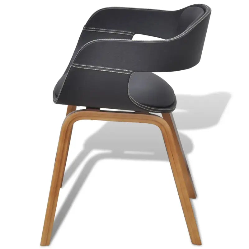 Eetkamerstoelen met kunstleren bekleding en walnoothouten frame - Eetkamerstoelen