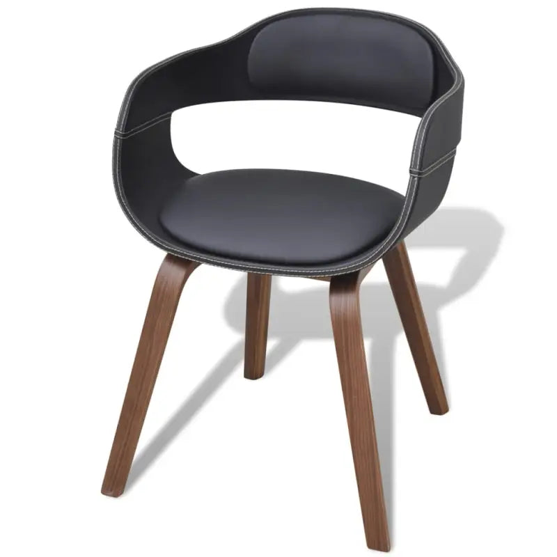 Eetkamerstoelen met kunstleren bekleding en walnoothouten frame - Eetkamerstoelen