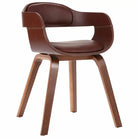 Eetkamerstoelen met kunstleren bekleding en walnoothouten frame - Bruin / 1 - Eetkamerstoelen