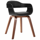 Eetkamerstoelen met kunstleren bekleding en walnoothouten frame - Zwart / 1 - Eetkamerstoelen