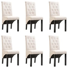 Eetkamerstoelen met levering bevat zachte bekleding en tijdloos design - Crème / 6 - Eetkamerstoelen