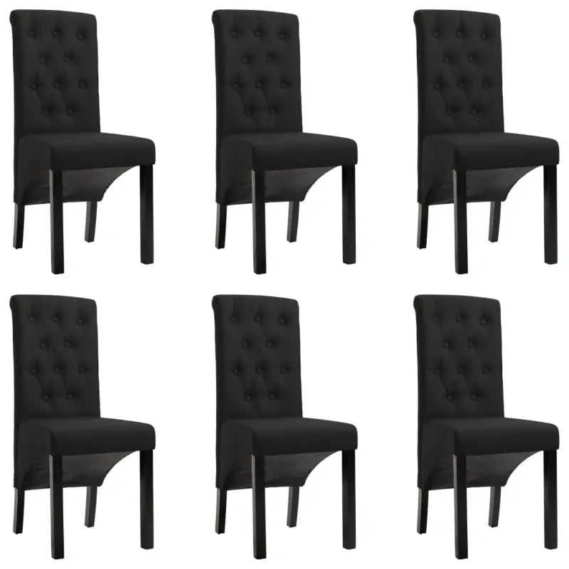 Eetkamerstoelen met levering bevat zachte bekleding en tijdloos design - Zwart / 6 - Eetkamerstoelen