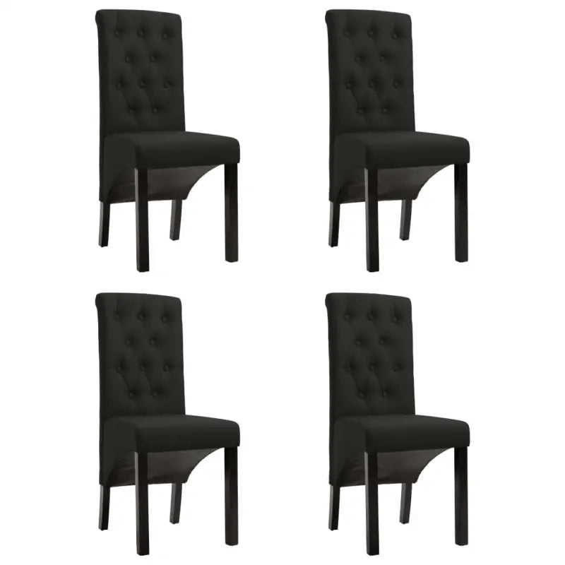 Eetkamerstoelen met levering bevat zachte bekleding en tijdloos design - Zwart / 4 - Eetkamerstoelen