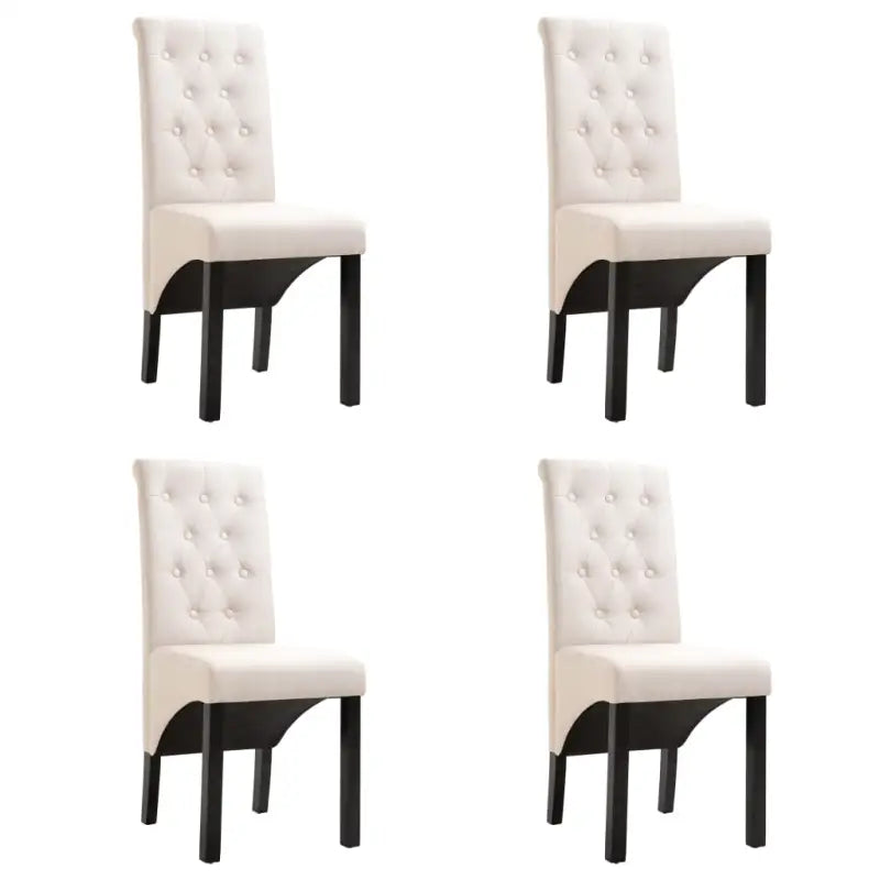 Eetkamerstoelen met levering bevat zachte bekleding en tijdloos design - Crème / 4 - Eetkamerstoelen