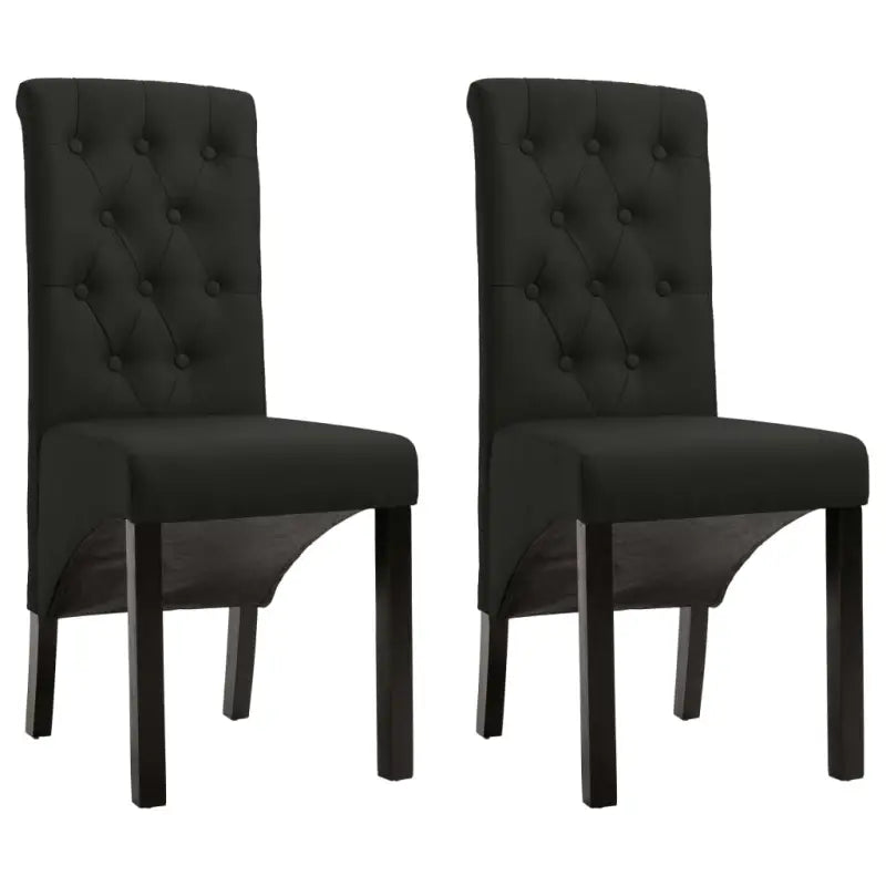 Eetkamerstoelen met levering bevat zachte bekleding en tijdloos design - Zwart / 2 - Eetkamerstoelen