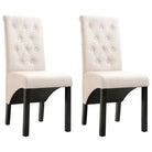 Eetkamerstoelen met levering bevat zachte bekleding en tijdloos design - Crème / 2 - Eetkamerstoelen