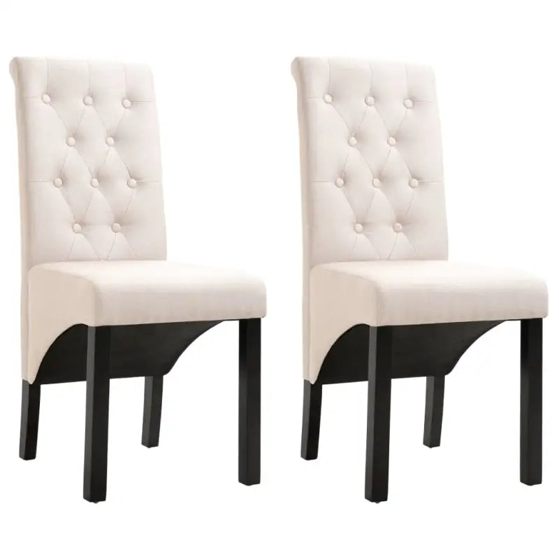 Eetkamerstoelen met levering bevat zachte bekleding en tijdloos design - Crème / 2 - Eetkamerstoelen