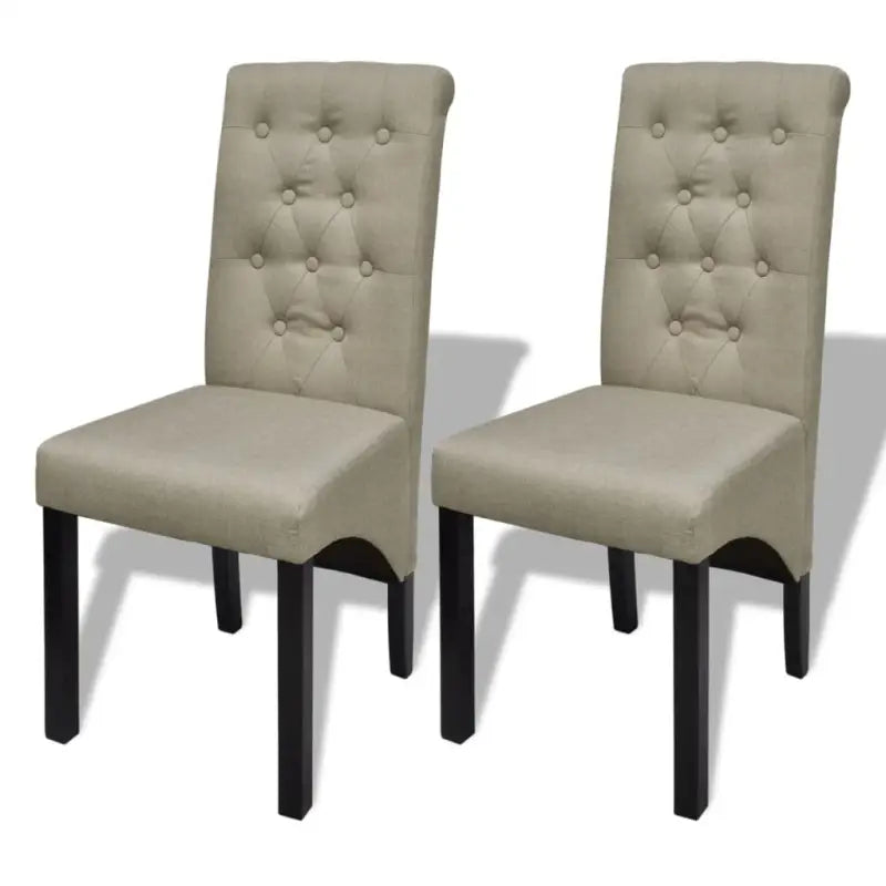 Eetkamerstoelen met levering bevat zachte bekleding en tijdloos design - Beige / 2 - Eetkamerstoelen
