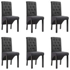 Eetkamerstoelen met levering bevat zachte bekleding en tijdloos design - Donkergrijs / 6 - Eetkamerstoelen