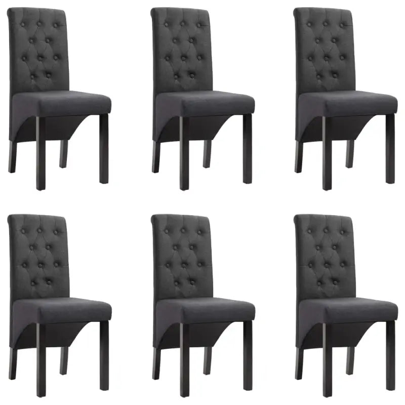 Eetkamerstoelen met levering bevat zachte bekleding en tijdloos design - Donkergrijs / 6 - Eetkamerstoelen