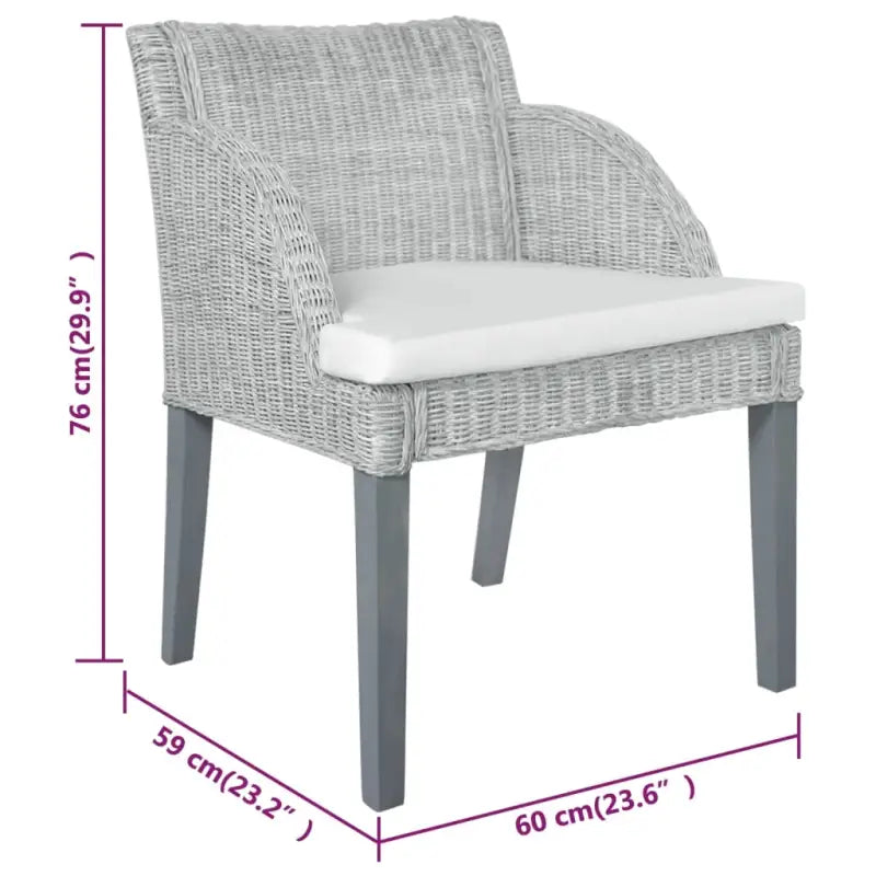 Eetkamerstoelen met natuurlijk rattan en massief mangohout voor een elegant ontwerp - Eetkamerstoelen