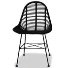 Eetkamerstoelen met natuurlijke rattan en smeedijzeren poten levering bevat - Eetkamerstoelen