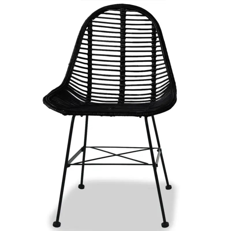 Eetkamerstoelen met natuurlijke rattan en smeedijzeren poten levering bevat - Eetkamerstoelen