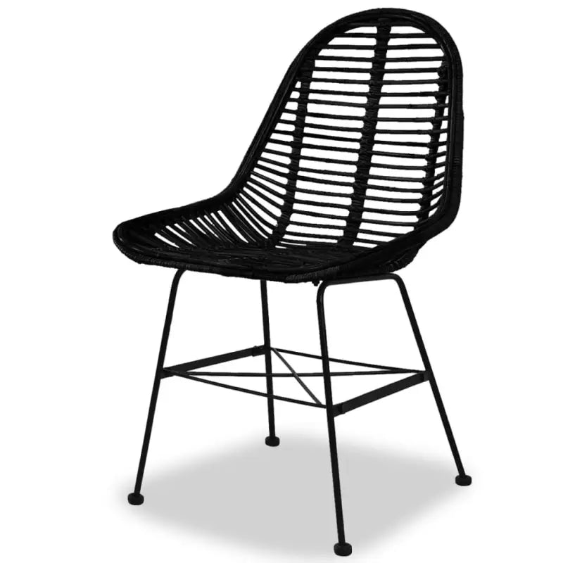 Eetkamerstoelen met natuurlijke rattan en smeedijzeren poten levering bevat - Eetkamerstoelen