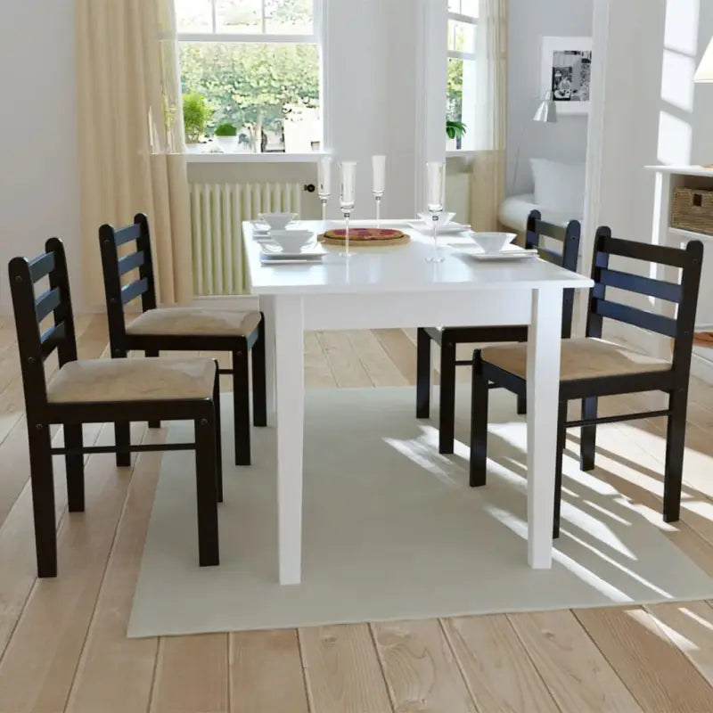 Eetkamerstoelen met rustieke charme van massief rubberwood levering bevat - Eetkamerstoelen