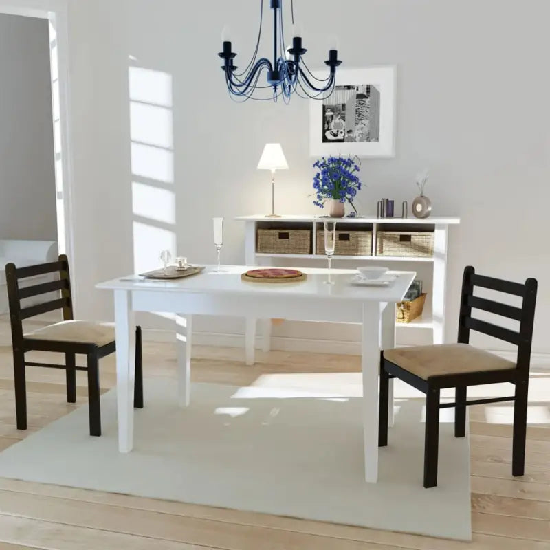 Eetkamerstoelen met rustieke charme van massief rubberwood levering bevat - Bruin / 2 - Eetkamerstoelen