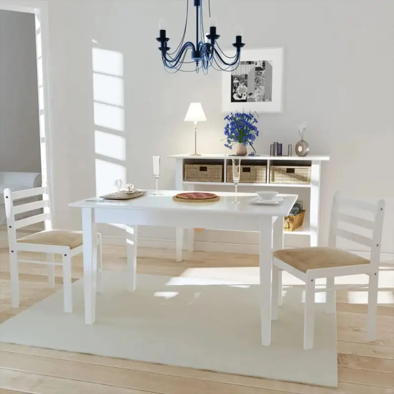 Eetkamerstoelen met rustieke charme van massief rubberwood levering bevat - Wit / 2 - Eetkamerstoelen