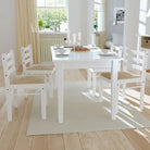 Eetkamerstoelen met rustieke charme van massief rubberwood levering bevat - Wit / 4 - Eetkamerstoelen