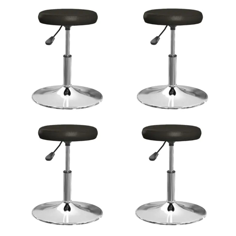 Eetkamerstoelen met tijdloos ontwerp en comfortabel kunstlederen bekleding - Zwart / 4 - Eetkamerstoelen