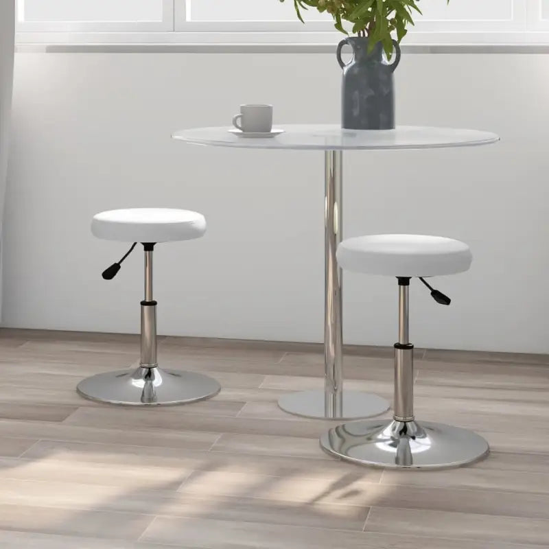 Eetkamerstoelen met tijdloos ontwerp en comfortabel kunstlederen bekleding - Wit / 2 - Eetkamerstoelen