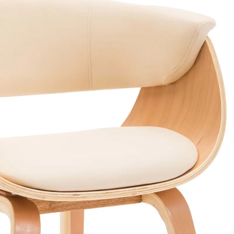 Eetkamerstoelen set met gebogen hout en eenvoudig te reinigen kunstleer - Eetkamerstoelen