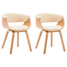 Eetkamerstoelen set met gebogen hout en eenvoudig te reinigen kunstleer - Eetkamerstoelen