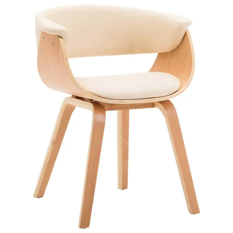 Eetkamerstoelen set met gebogen hout en eenvoudig te reinigen kunstleer - Eetkamerstoelen