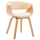 Eetkamerstoelen set met gebogen hout en eenvoudig te reinigen kunstleer - Crème en lichtbruin / 1 - Eetkamerstoelen