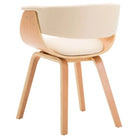 Eetkamerstoelen set met gebogen hout en eenvoudig te reinigen kunstleer - Eetkamerstoelen