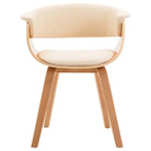 Eetkamerstoelen set met gebogen hout en eenvoudig te reinigen kunstleer - Eetkamerstoelen