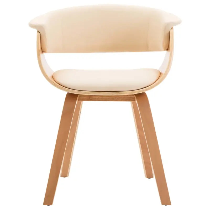 Eetkamerstoelen set met gebogen hout en eenvoudig te reinigen kunstleer - Eetkamerstoelen