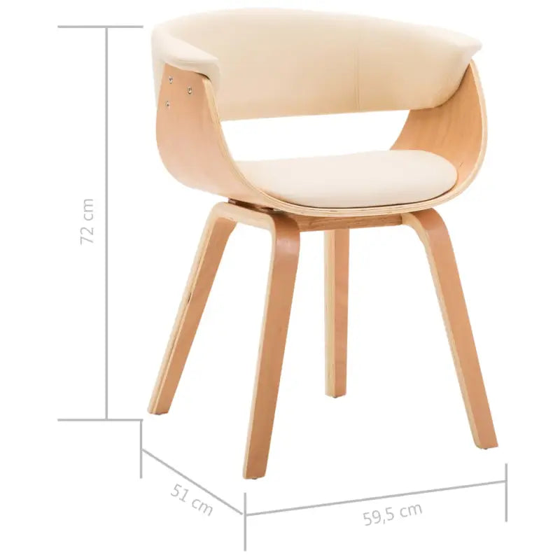 Eetkamerstoelen set met gebogen hout en eenvoudig te reinigen kunstleer - Eetkamerstoelen