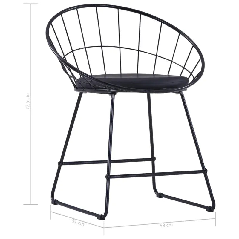 Eetkamerstoelen set met gepoedercoat staal levering bevat - Eetkamerstoelen