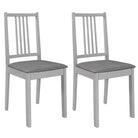 Eetkamerstoelen set met levering bevat en massief houten constructie - Grijs / 2 - Eetkamerstoelen