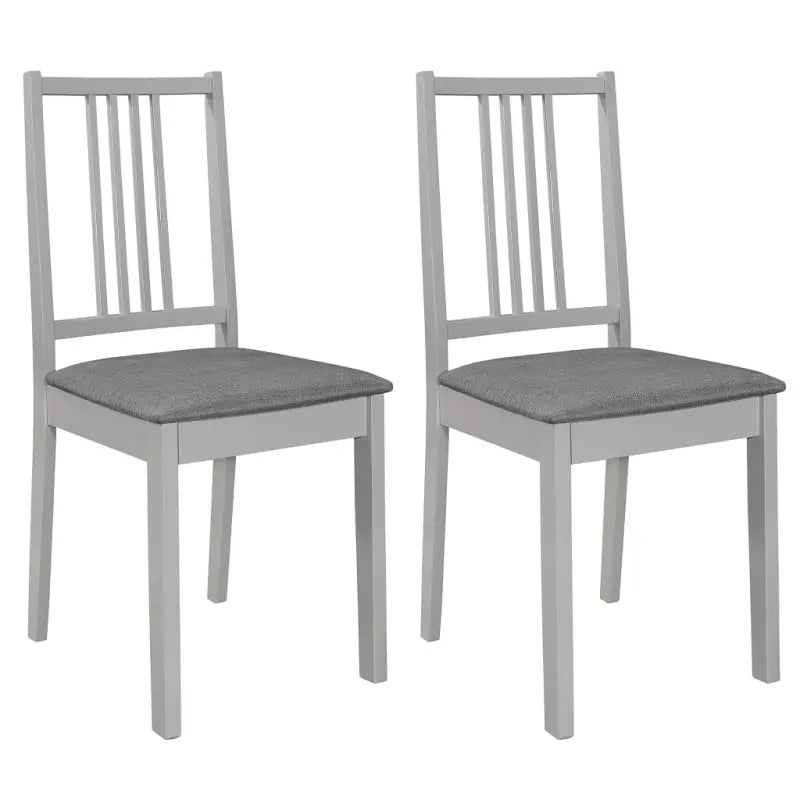 Eetkamerstoelen set met levering bevat en massief houten constructie - Grijs / 2 - Eetkamerstoelen