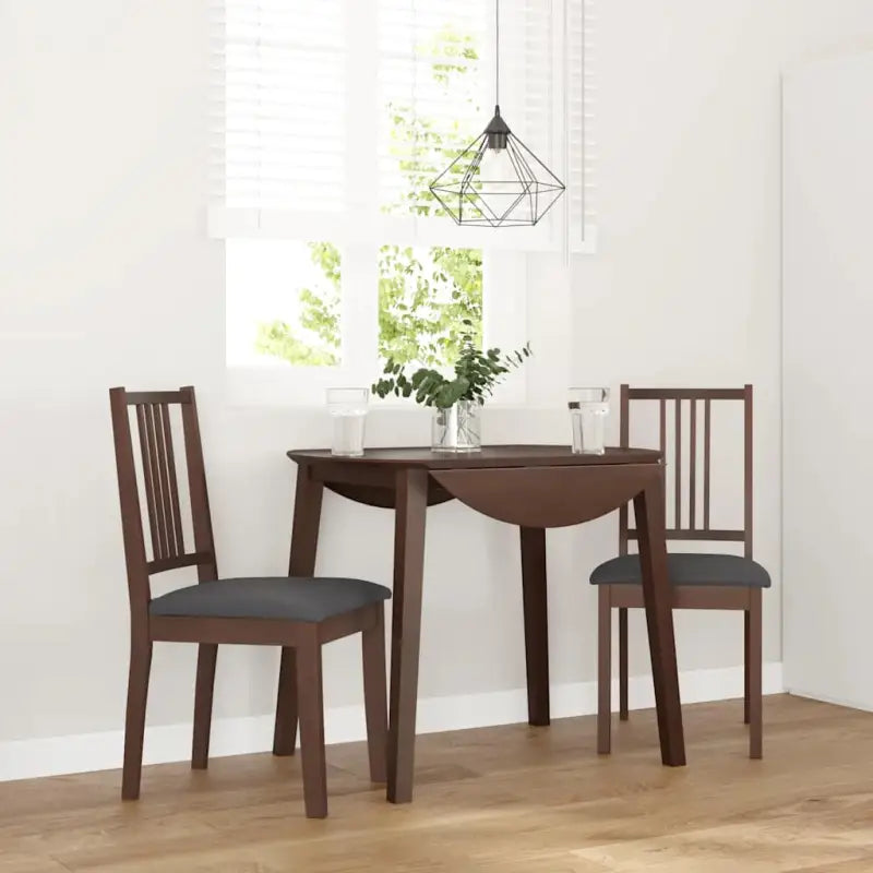 Eetkamerstoelen set met levering bevat en massief houten constructie - Bruin en zwart / 2 - Eetkamerstoelen