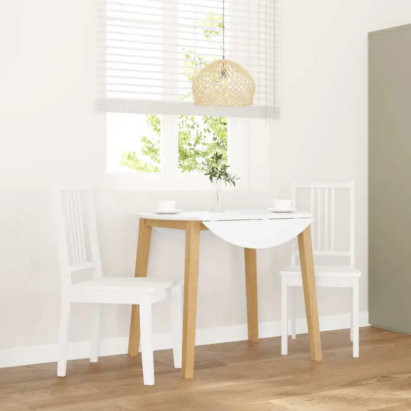 Eetkamerstoelen set met levering bevat en massief houten constructie - Wit / 2 - Eetkamerstoelen