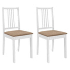 Eetkamerstoelen set met levering bevat en massief houten constructie - wit en crèmekleurig / 2 - Eetkamerstoelen