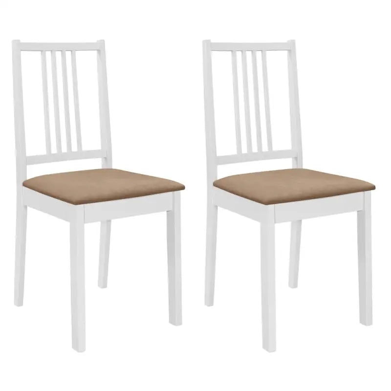Eetkamerstoelen set met levering bevat en massief houten constructie - wit en crèmekleurig / 2 - Eetkamerstoelen
