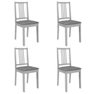 Eetkamerstoelen set met massief hout en comfortabele rugleuningen - Grijs / 4 - Eetkamerstoelen