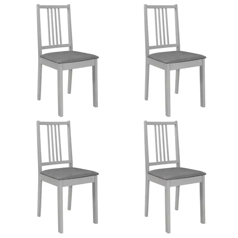 Eetkamerstoelen set met massief hout en comfortabele rugleuningen - Grijs / 4 - Eetkamerstoelen