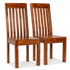 Eetkamerstoelen set van 4 met massief acaciahout en uniek design - 2 - Eetkamerstoelen